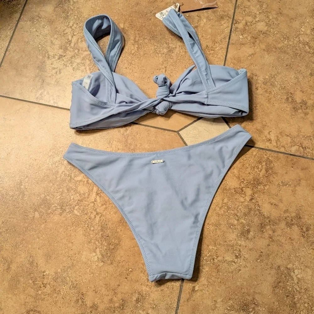 Berlook / NWT / Solid Baby Blue Bikini Set Large